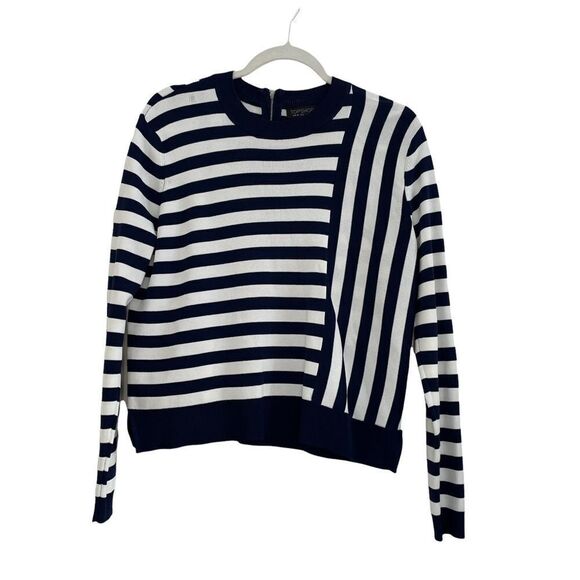 TOPSHOP Striped Navy & White Sweater - 6 - Picture 1 of 5